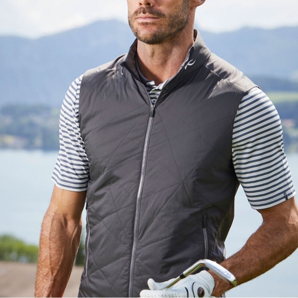 KJUS Men's‎ XL 54 Retention Golf Vest Grey Quilted Full Zip Lightweight